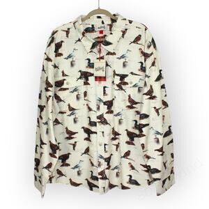 XXL NEW Woolrich x Target Bird Motif Flannel LongSleeve ButtonUp